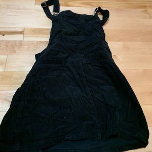 90’s black corduroy overall dress